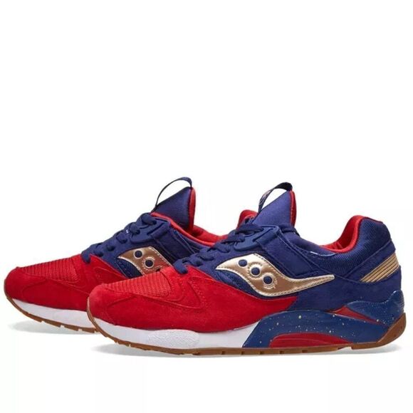 NEW Saucony Grid 9000 Sparring Blue Red Gold Size 9.5 Sneakers S70279-1 - Picture 2 of 8